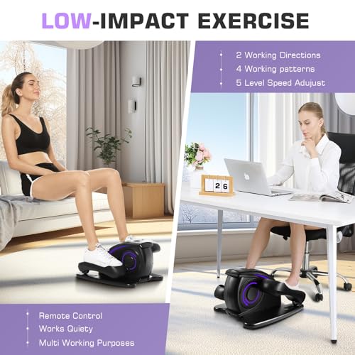 Under Desk Elliptical Machine with Electric Pedal Exerciser and LCD Display C7386