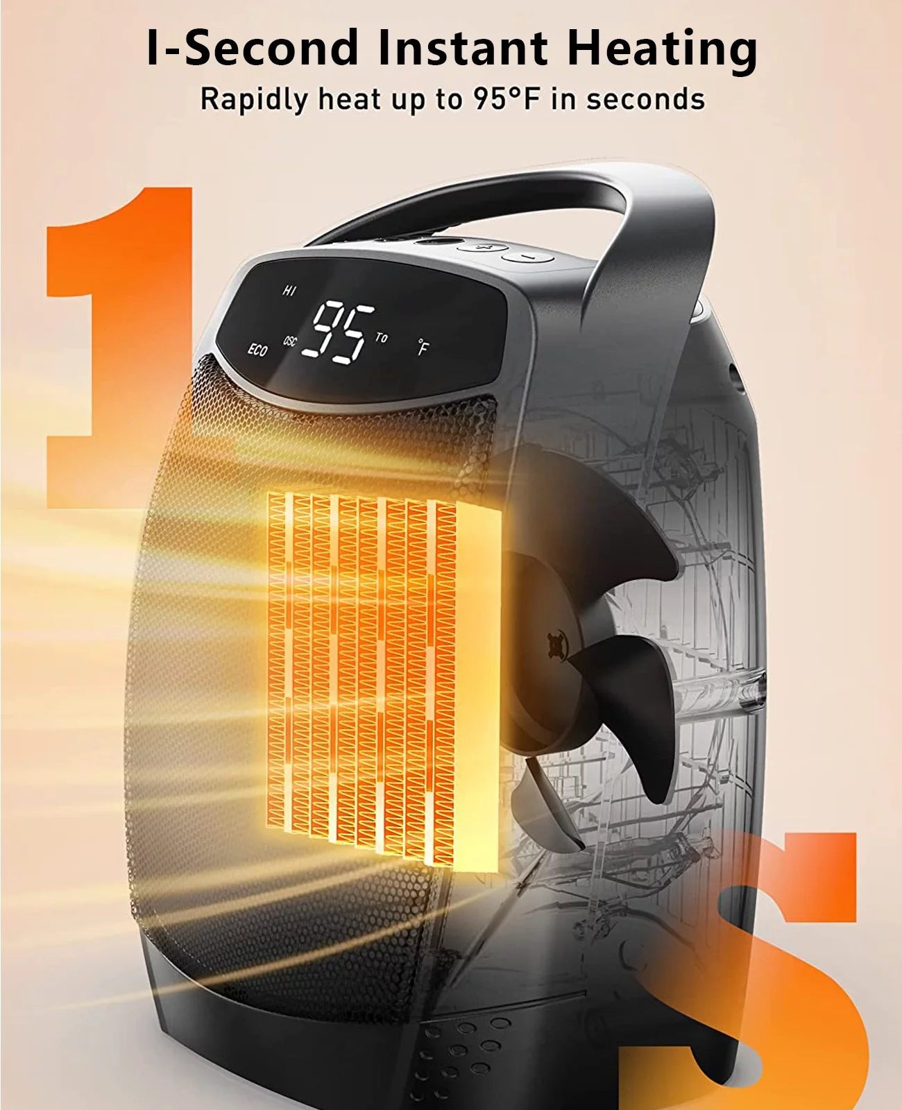 Portable Electric Space Heater for Indoor Use, 1500W Z31883