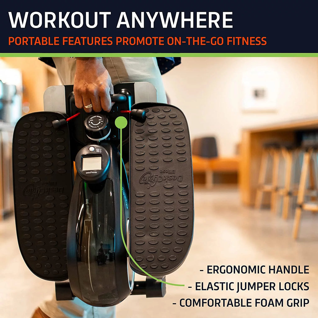 Under Desk Elliptical Machine - Compact Seated Elliptical for Working, Black Y52611