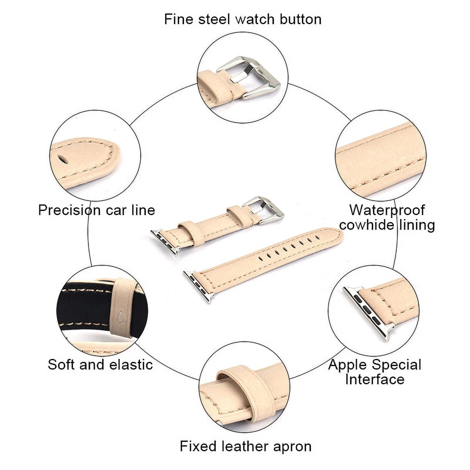 Genuine Leather Watch Band for 49mm 44mm 45mm 42mm J236