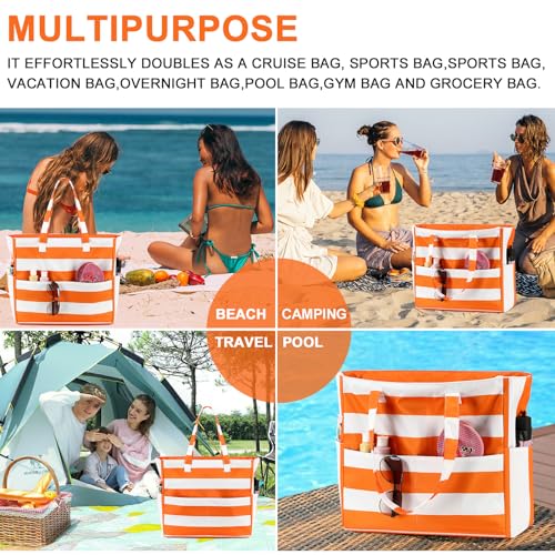 Waterproof Extra Large Beach Tote with Wet Compartment T8243