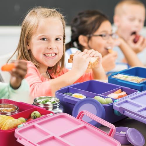 Kids Lunch Box with Thermos, 4 Compartments, Insulated, Drop-Proof, Dishwasher Safe I175