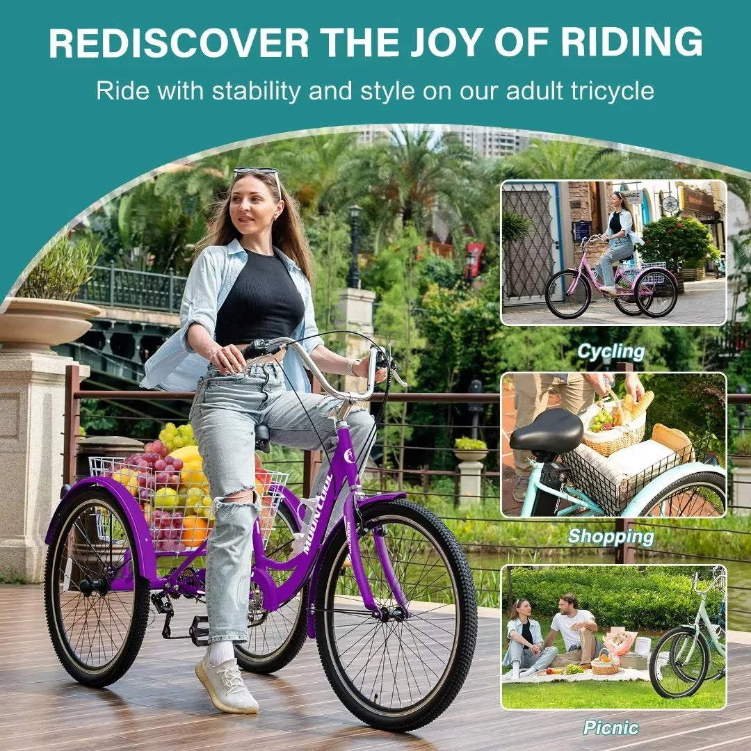 Adult Electric Tricycle 500W 7-Speed with Removable Battery K6570