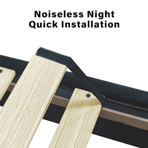 Upholstered Platform Bed Frame with LED Light, Black E225