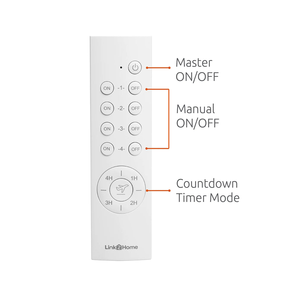 Wireless Remote Control Outlet Light Switch with Countdown Timer, 100 ft Range S25003