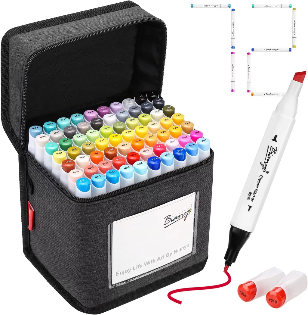 Bianyo Classic Series Alcohol-Based Dual Tip Art Markers, Set of 72