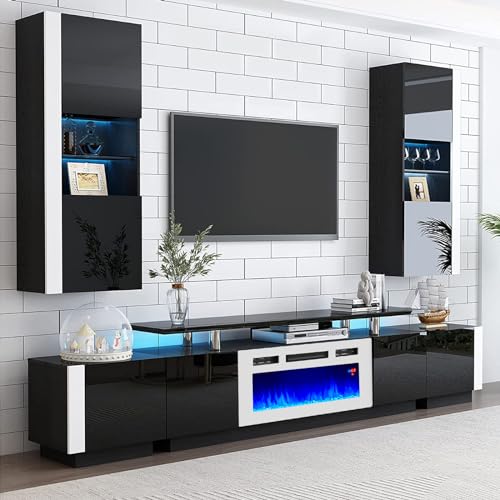 Fireplace TV Stand with 40" Fireplace, 80" Entertainment Center for TVs Up to 90" M79326