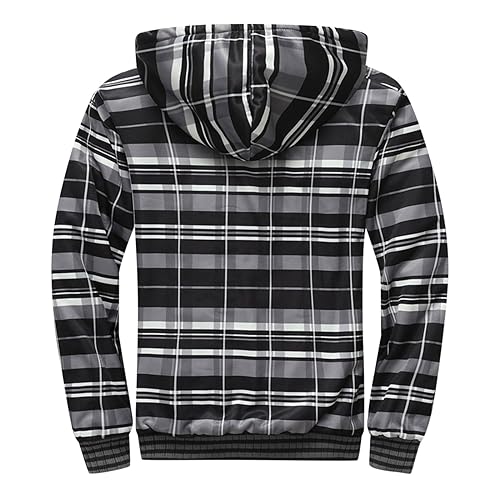Men's Zip-Up Hoodie Fleece Sherpa Lined Heavyweight Jacket Y191