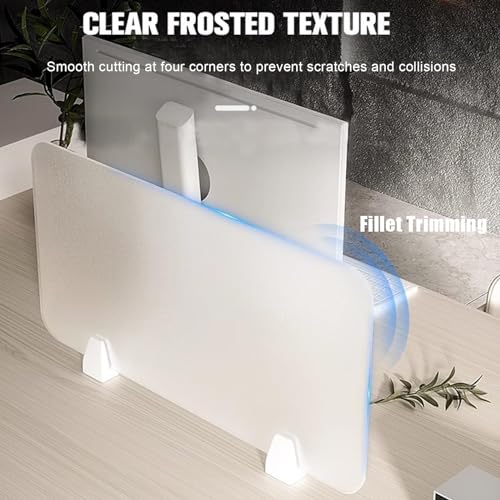 Acrylic Free Standing Privacy Screen, Desk Divider for Home & Office, 80x30cm T817