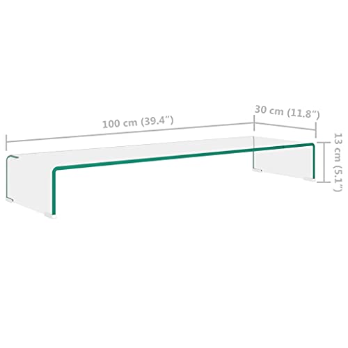 TV Stand Monitor Riser Clear Glass U177973