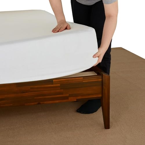 Full Bed Frame with Acacia Wood, Dark Chocolate M358