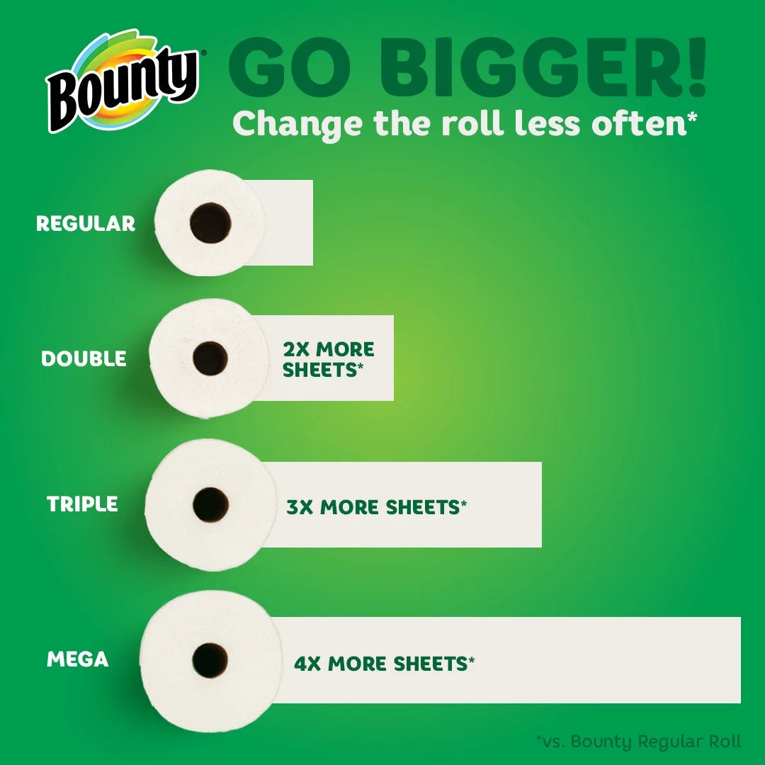 Paper Towels, 6 Mega Rolls, White T22158