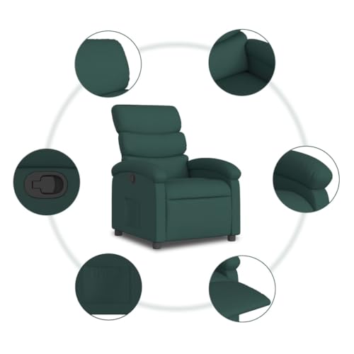 Recliner Chair Dark Green Fabric with Manual Adjustment X315