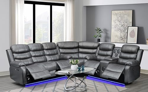 Brown Recliner Sectional Sofa I67754