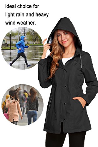Women's Lightweight Waterproof Hooded Rain Jacket V22650