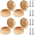 4 Sets Closet Pole Socket Wooden Closet Rod Holders Heavy Duty Solid Wooden Closet Pole Holder Closet Rod Bracket Closet Rod Support with Screws for Wardrobe Hallway Bathroom Curtain Clothing Store