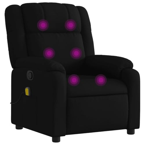 Massage Recliner Chair with 6-Point Vibration, Black Fabric B68963
