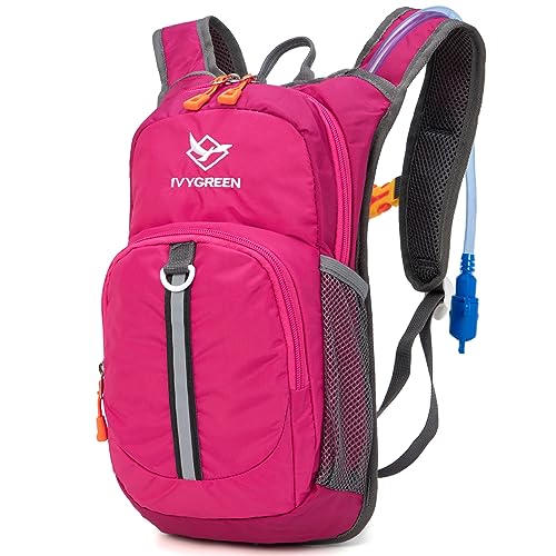 Kids Hydration Backpack, Hiking Backpack for Boys or Girls with 1.5L Water Bladder