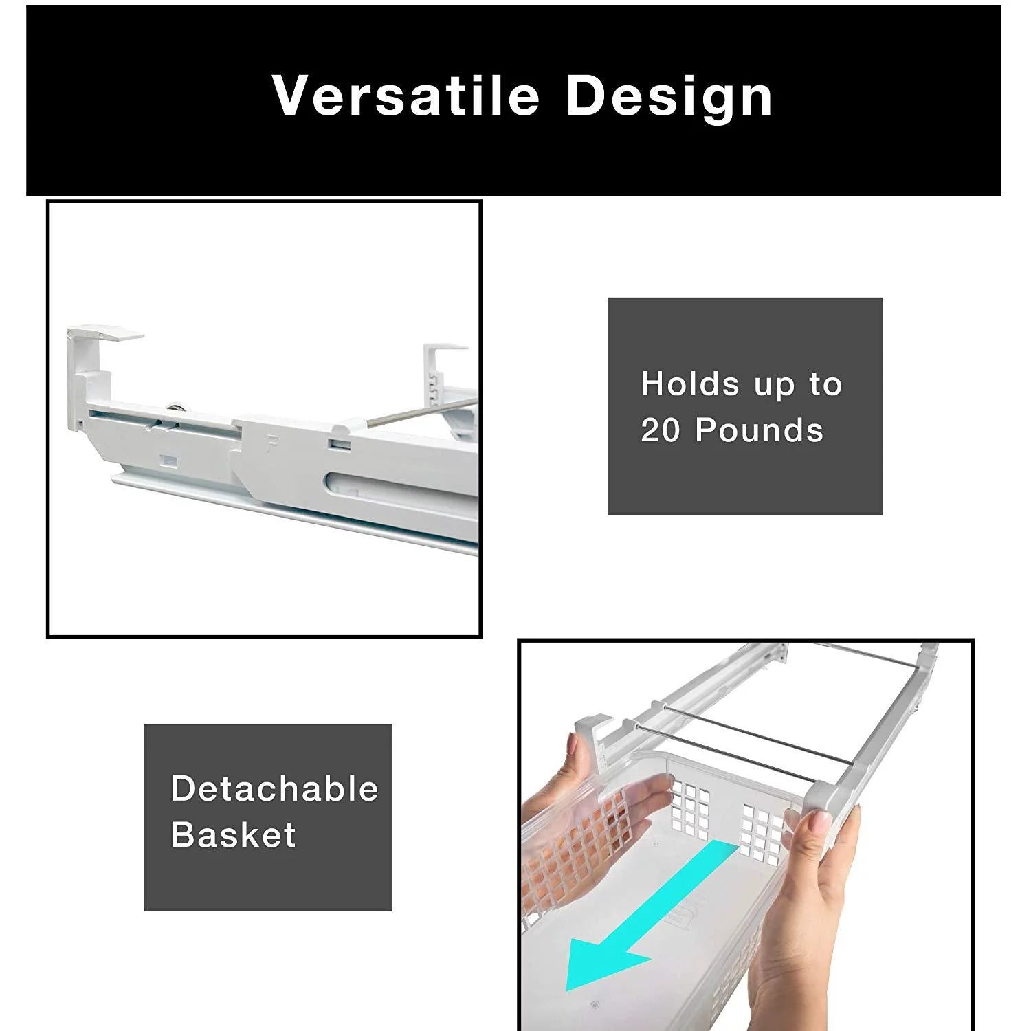 Refrigerator Pull Out Bin Drawer, Medium, Clear N7281