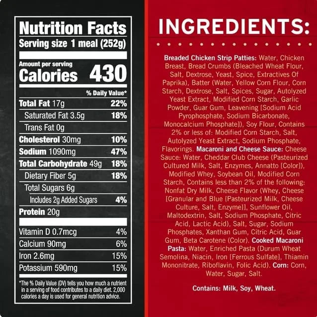 Chicken Strips Frozen Meal, 8.9 oz - Pack of 8 D51986