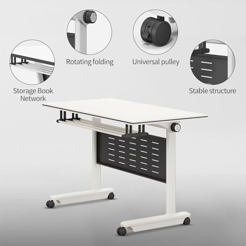 Mobile Folding Conference Table with Wheels for Office Meeting Room C796430