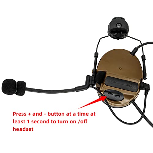 Tactical Headset with ARC Helmet Rail Mount and PTT Adapter A452970