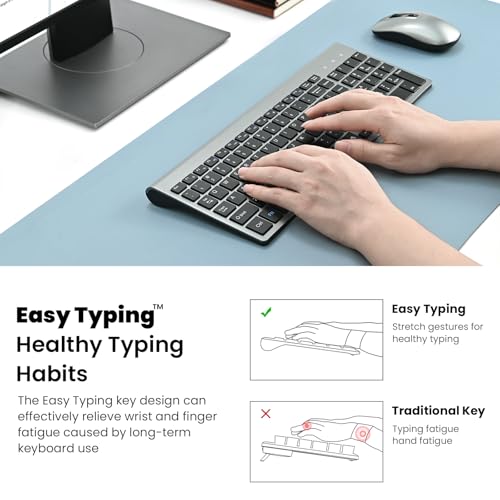Wireless Keyboard and Mouse Combo, Compact Full Size, 2.4G Ultra-Thin, for Windows PC and Laptop - Blue G75389