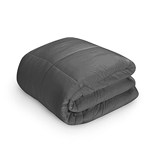 Queen Size Down Alternative Comforter, Box Stitched, Gray F44892