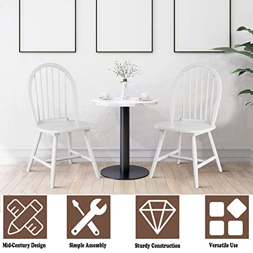 Dining Chairs Set of 2, Wood Spindle Back, Black T836791