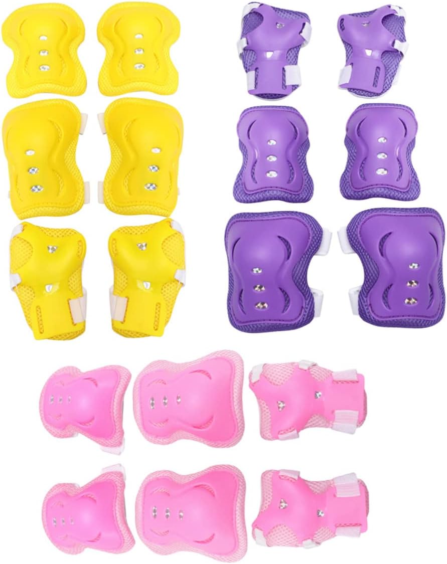 18-Piece Kids Knee & Elbow Pads Set with Wrist Guards for Cycling and Roller Skating L1224