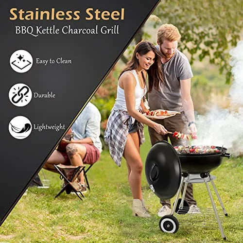 18" Charcoal Kettle Grill for Outdoor Backyard Cooking D714142