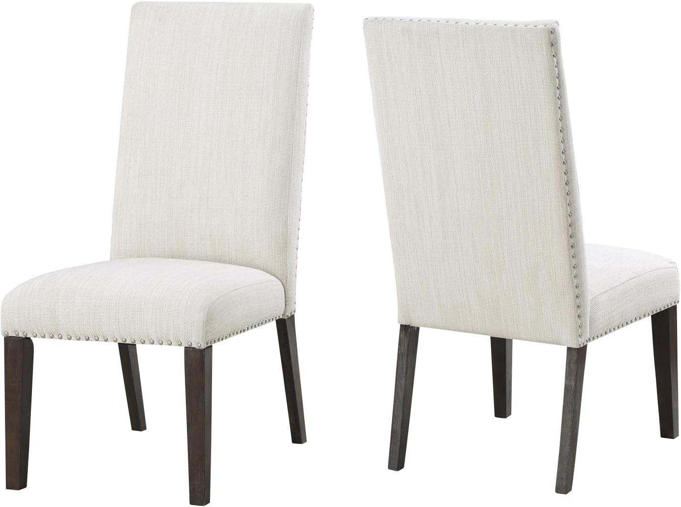 Upholstered Dining Side Chair Set of 2, Charcoal Finish B44196