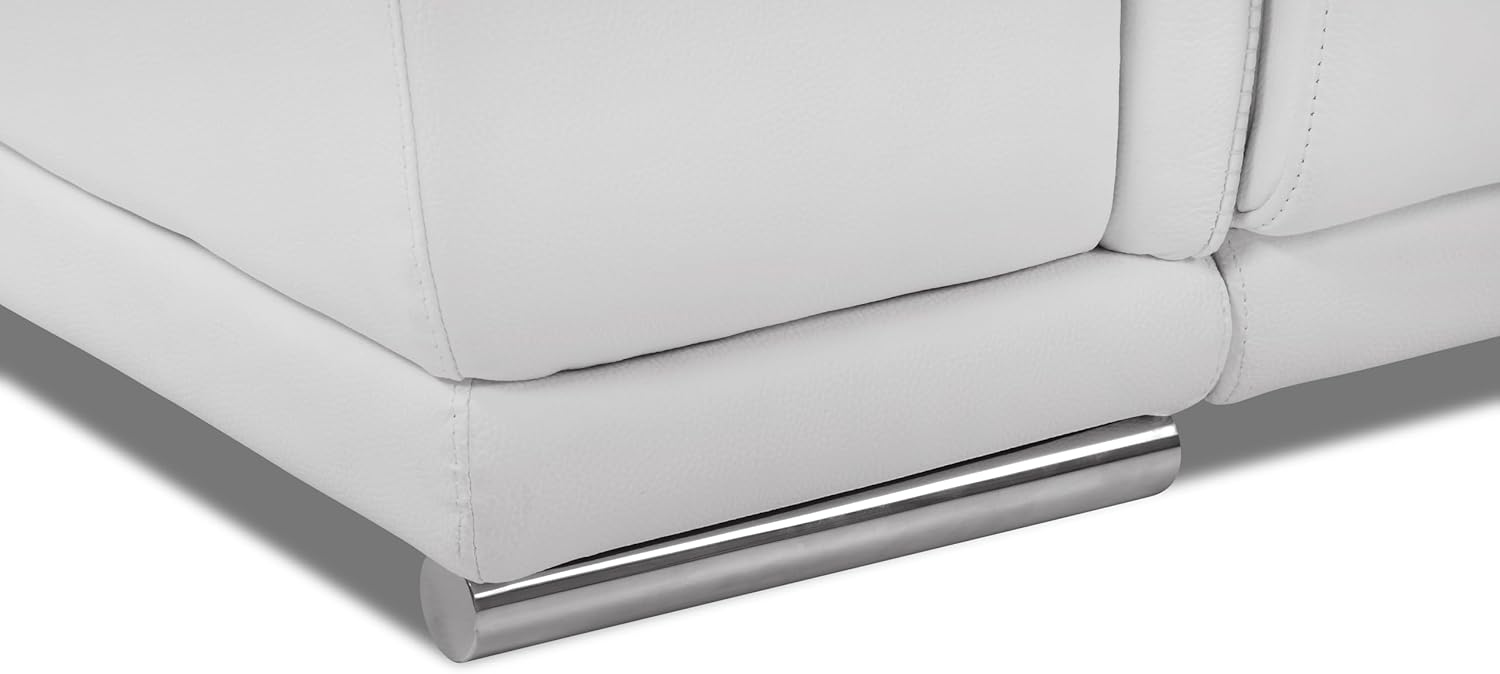87 Inch Italian Leather Power Reclining Sofa, White A959251