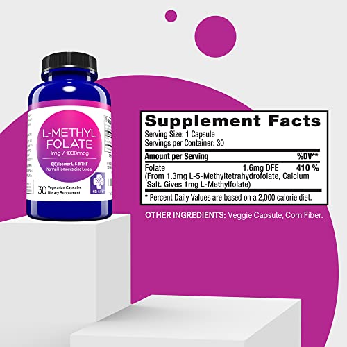 L Methylfolate 1mg Supplement, 120 Capsules A9070