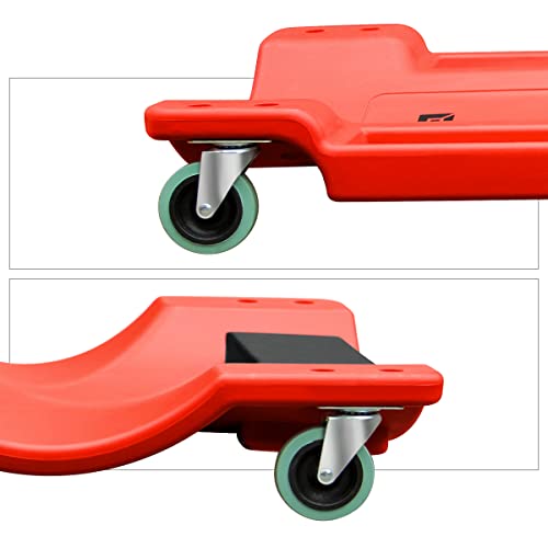 Low Profile Automotive Creeper with Padded Headrest, Red U80837