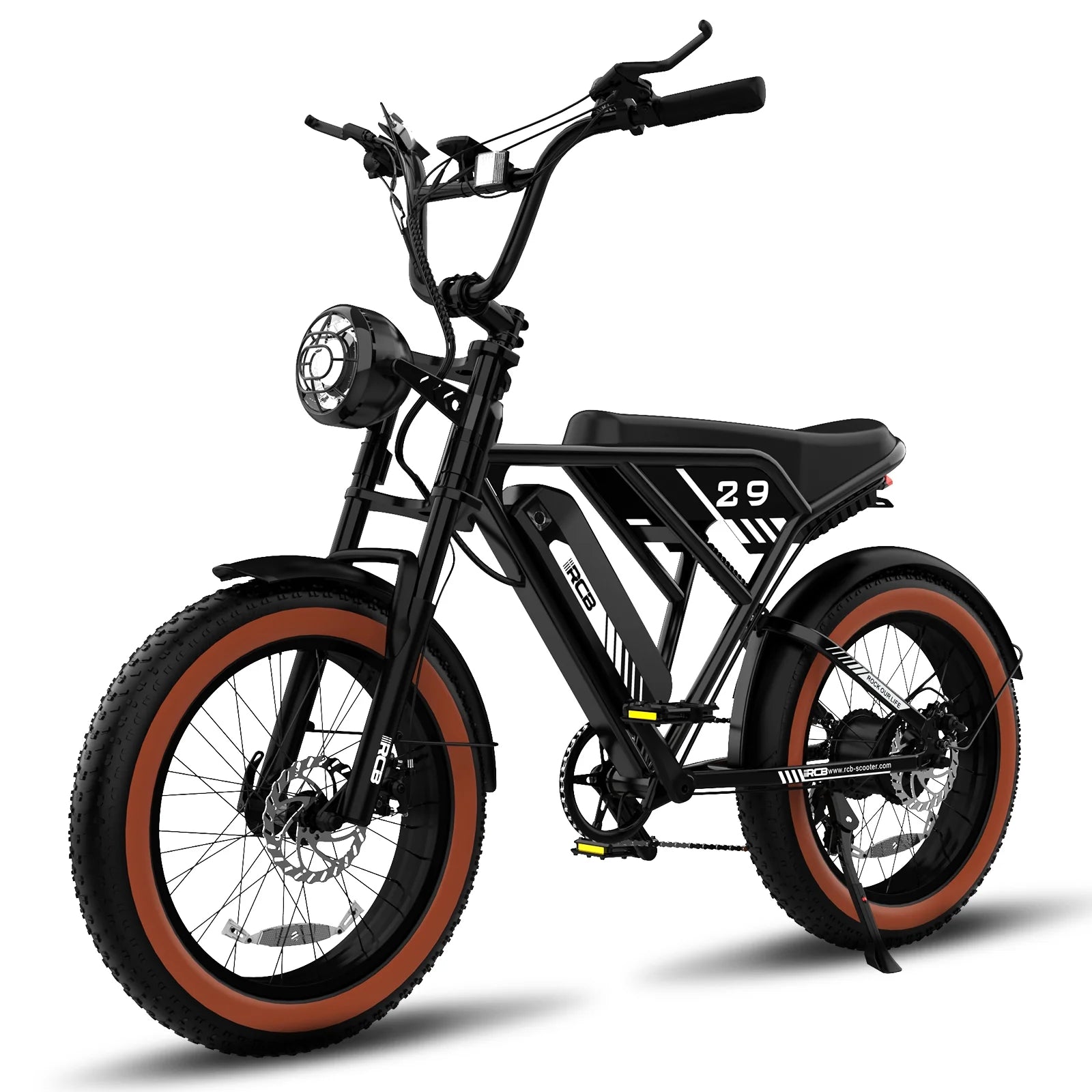 RCB 750W Electric Bike for Adults, 48V 15Ah Removable Li-Ion Battery, 20" 4.0 Fat Tire Electric Mountain Bicycle Beach Bike Snow Bike Ebike for Men&Women,Black