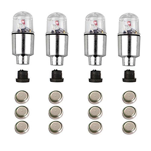 LED Wheel Lights for Bike Car Motorcycle Tire Valve Stem, Waterproof Motion Activated, Red V4828