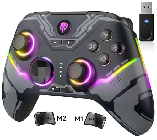 Wireless Bluetooth Controller with Hall Joysticks for PC, Android, Steam and Switch E86358