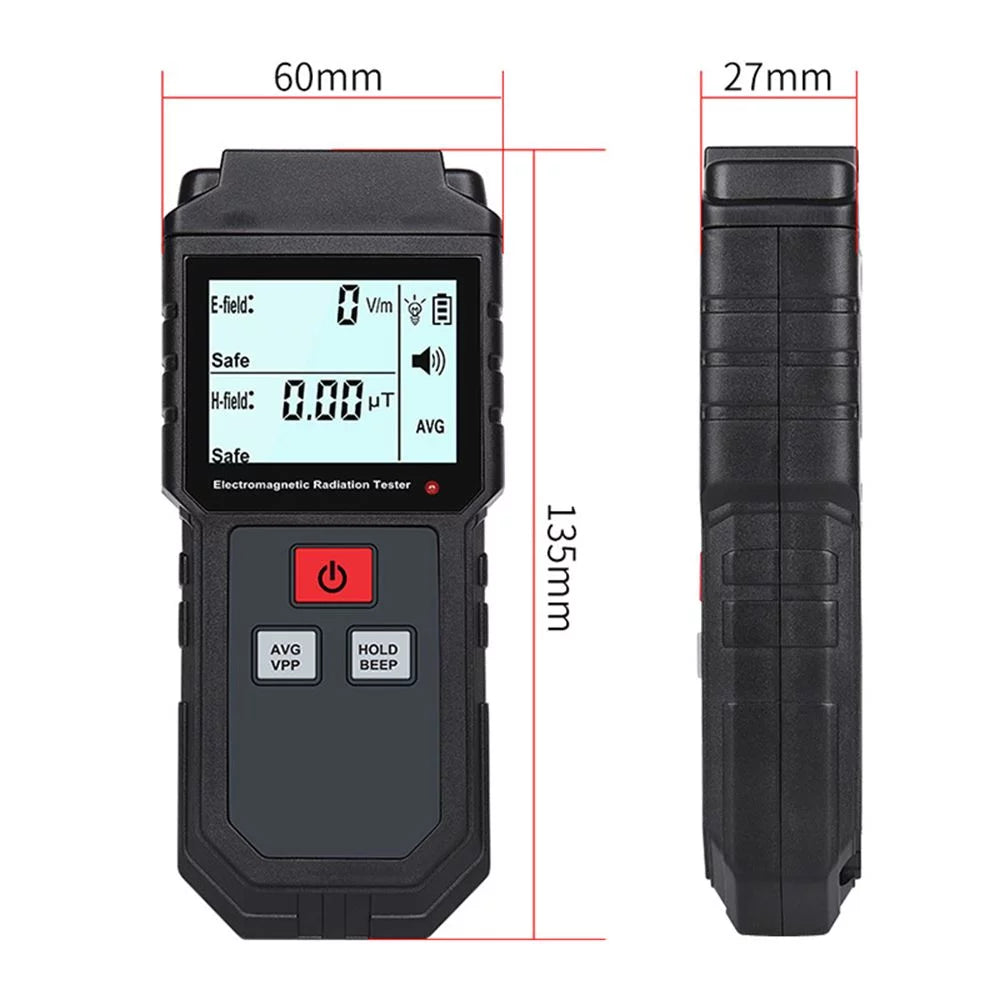 EMF Meter Electromagnetic Radiation Tester Digital Display W583042
