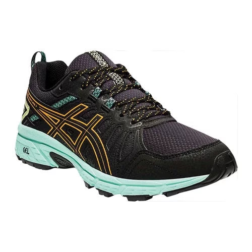 ASICS Women's Gel-Venture 7 Running Shoes 6 Wide Black/Orange Pop