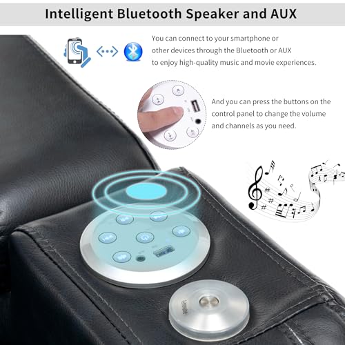 Power Recliner Chair for Living Room with Cup Holder and USB Ports, Dark Blue D247901