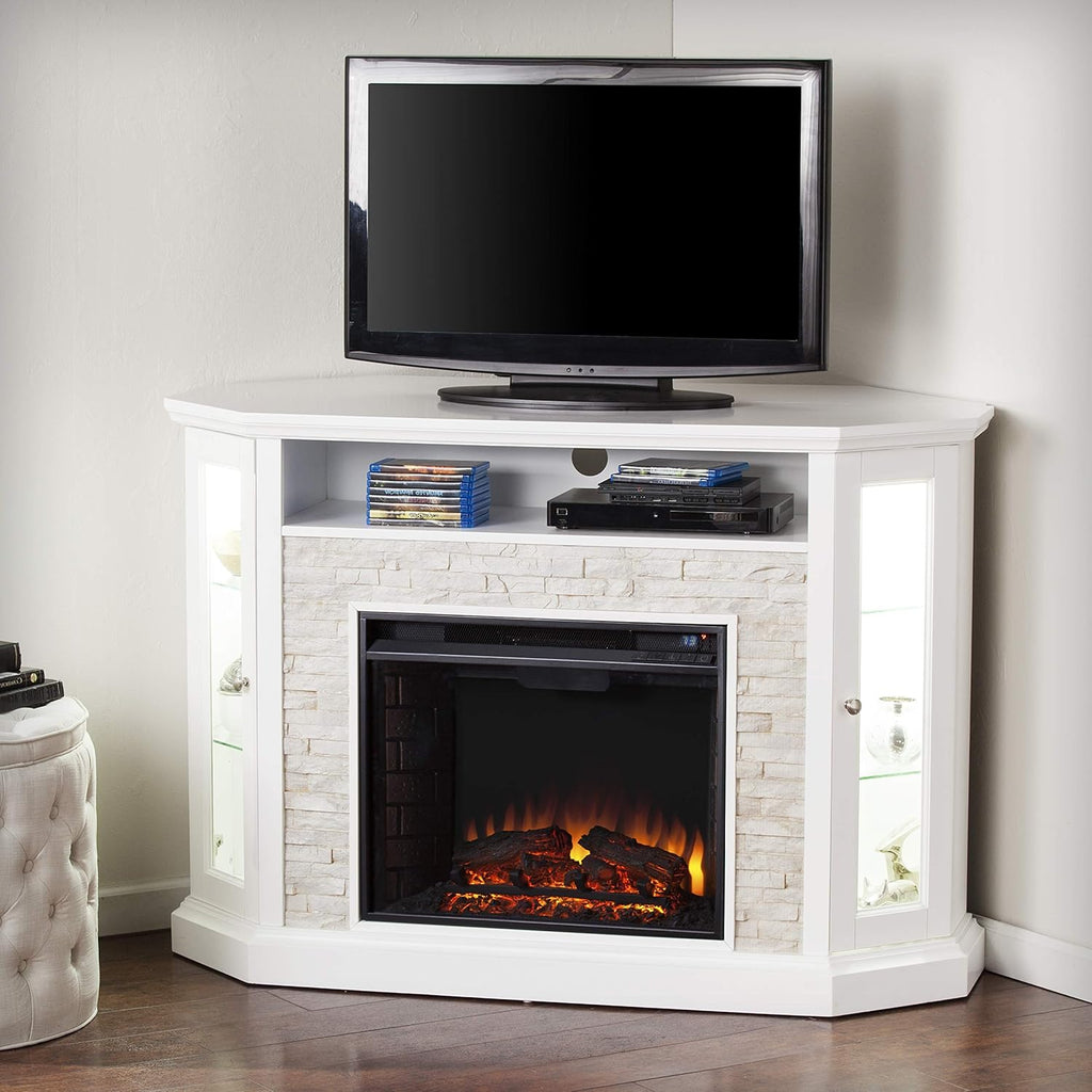 Corner Electric Fireplace Media Storage D87974