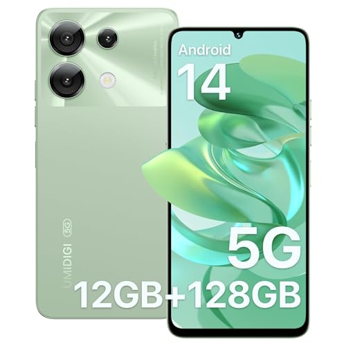 UMIDIGI G9 5G Cell Phone, Android 14 Unlocked Phones, 12(6+6) GB +128GB/1TB TF Expand, 5G Dual SIM, 50MP Camera, 6.75" HD+ 90Hz Display, AI Face & Fingerprint Unlock, 5000mAh Android Phone Black