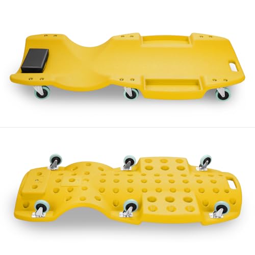 Low Profile Automotive Creeper with Padded Headrest, Red U80837