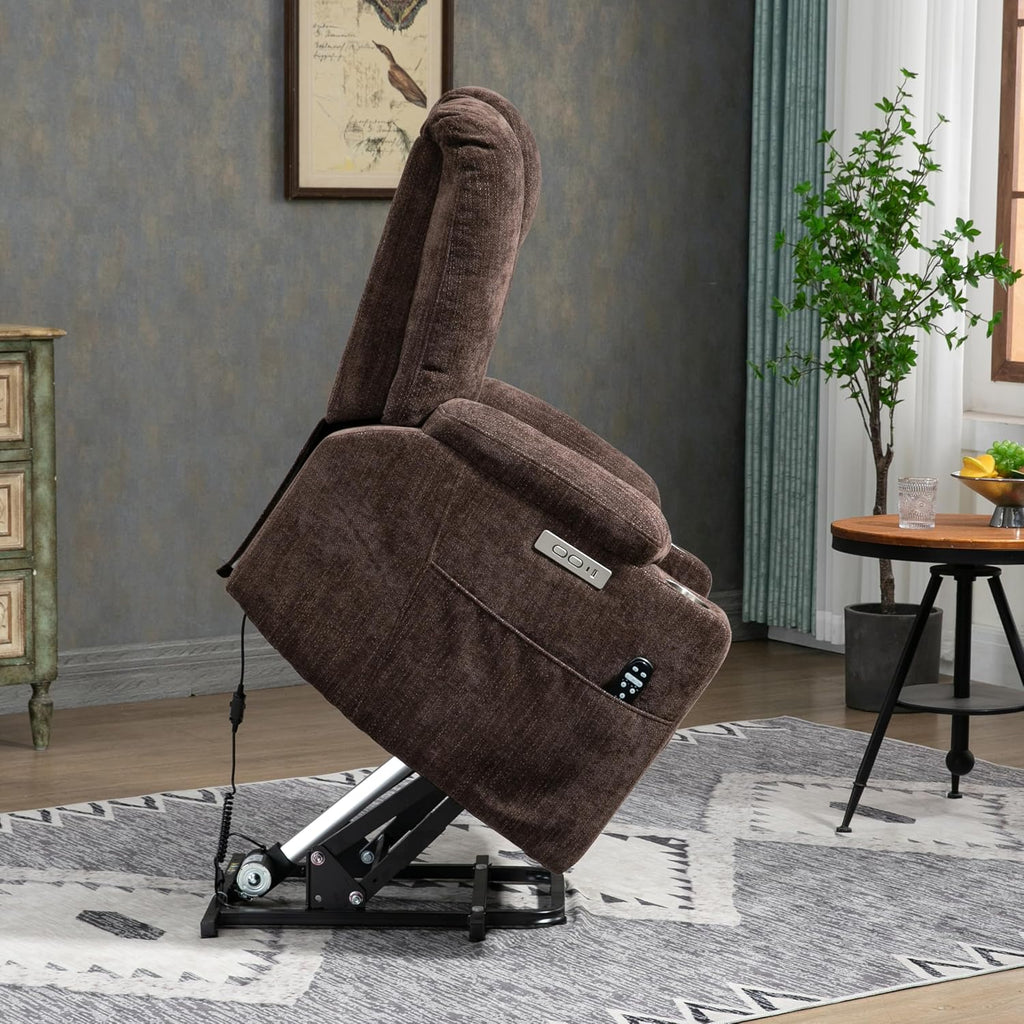 Massage and Heat Lift Recliner Chair for Elderly, Brown P72034