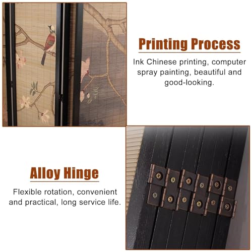 Japanese Screen Room Divider 6 Panels, Folding Portable Privacy Screen H3712