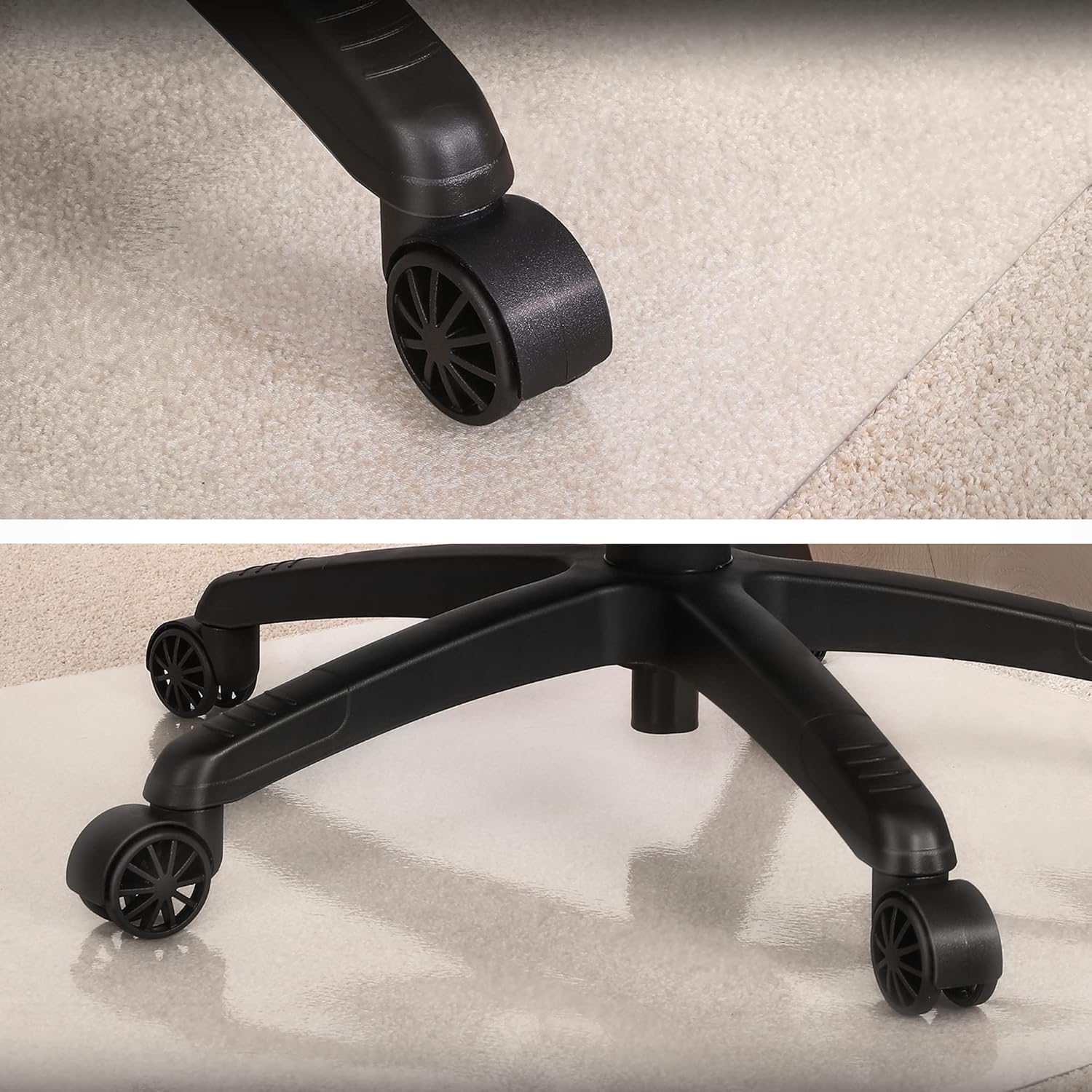 Office Chair Mat for Hardwood Floor, Desk Chair Protector for Hard Floors, Rolling Chair Plastic Mat for Tile Floor, Computer Chair Clear Mat with Lip (36" x 48") P490257