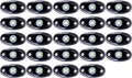 White Rock Lights,24 Pods LED Neon Underglow Light Waterproof LED Rock Light Kits 9W 800LM Underbody Glow Trail Rig Lamp for Motorcycle Boat Off Road Truck,US Warehouse