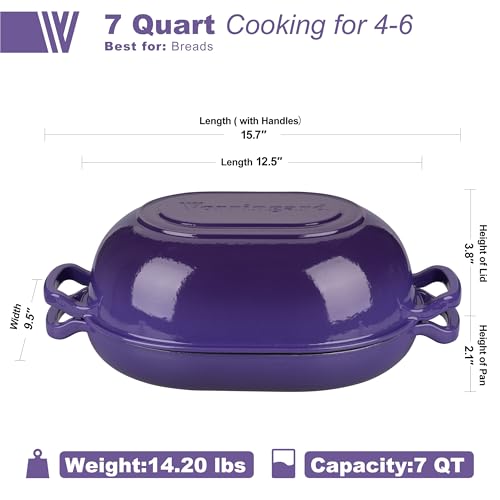 Enameled Cast Iron Dutch Oven with Lid for Bread Baking, 5QT M245