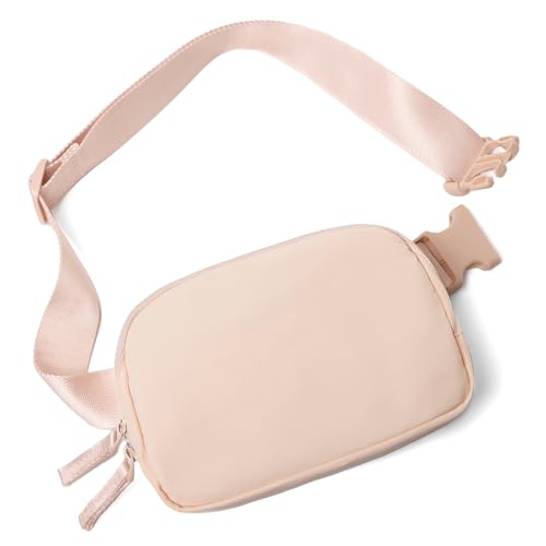 Belt Bag Two-Way Zipper Fanny Pack Crossbody Bags with Initial Letter Patch Cute Stuff for Teenager Girls Trendy Preppy Stuff for Teen Girls Birthday Gifts Cool Stuff for Teens (Lavender-K)